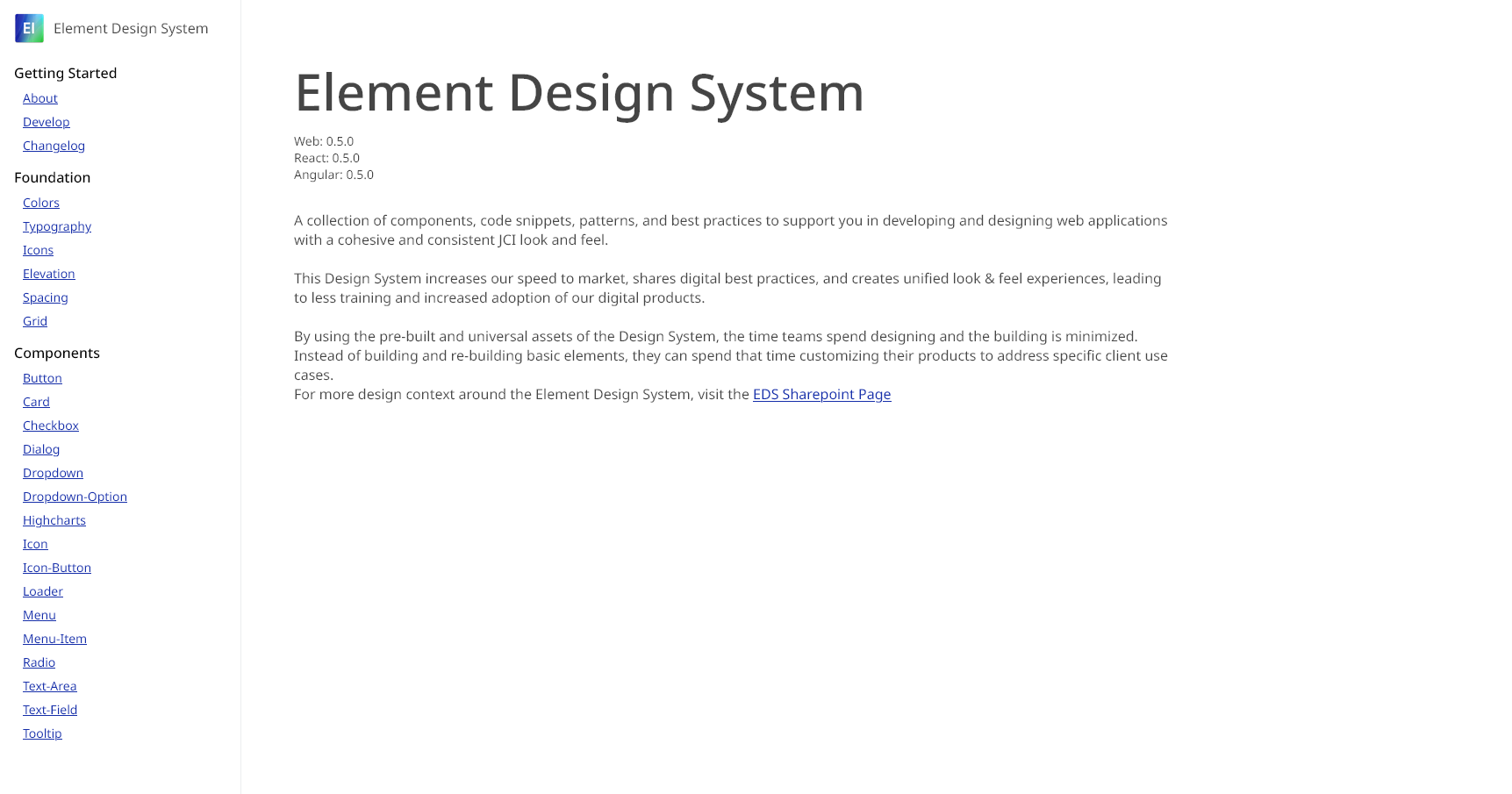 Thumbnail of Element Design System landing page