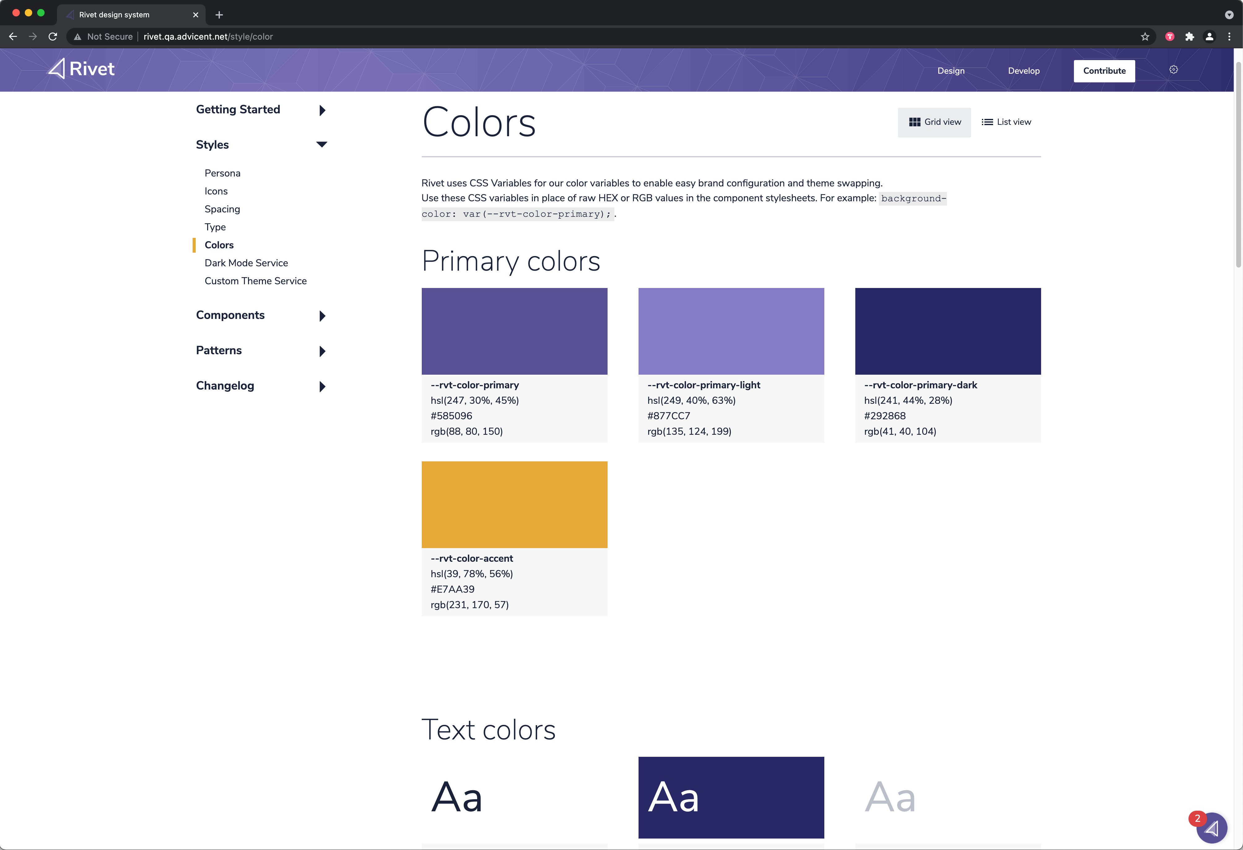 Thumbnail for Rivet color documentation