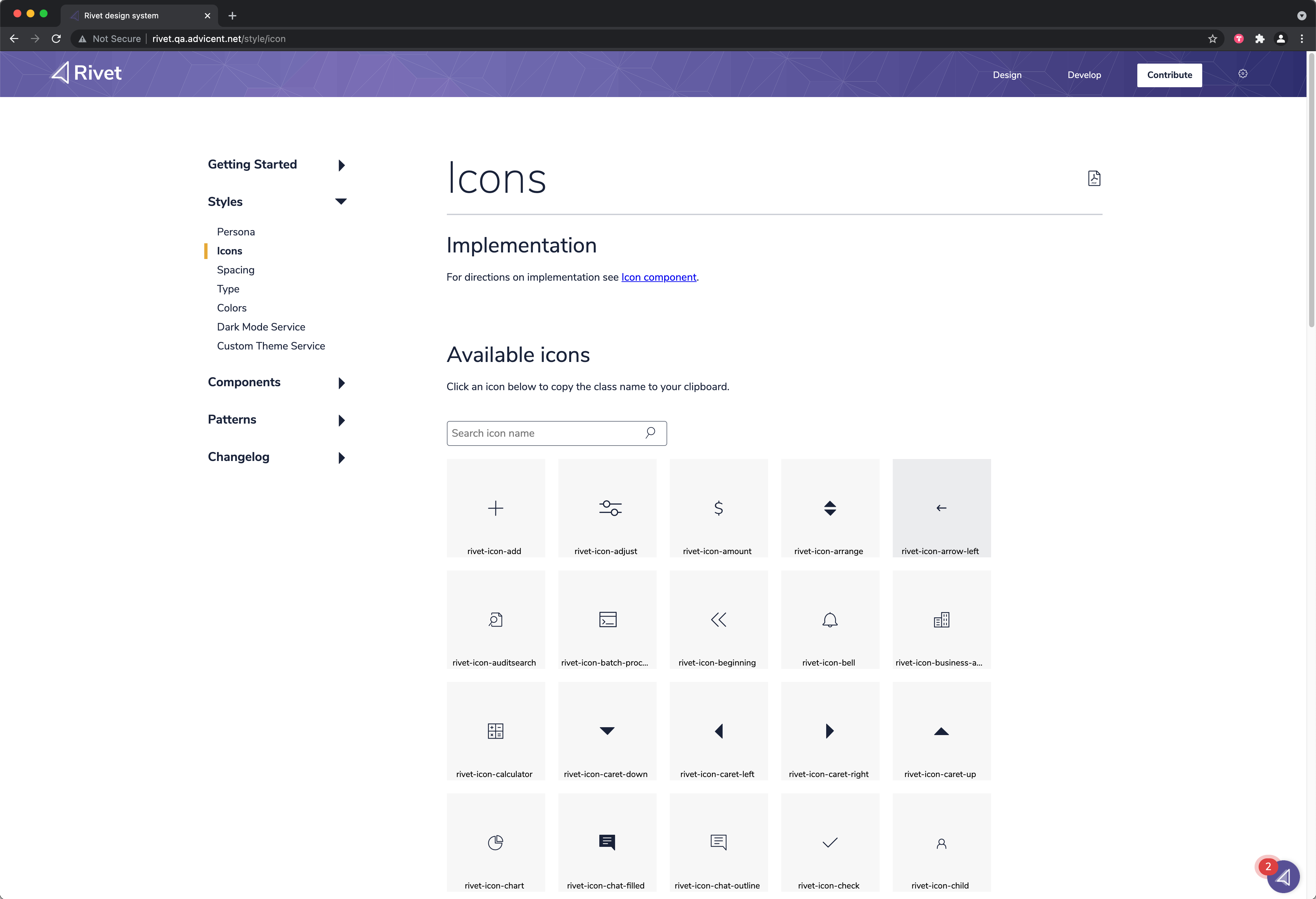 Thumbnail for Rivet icon documentation
